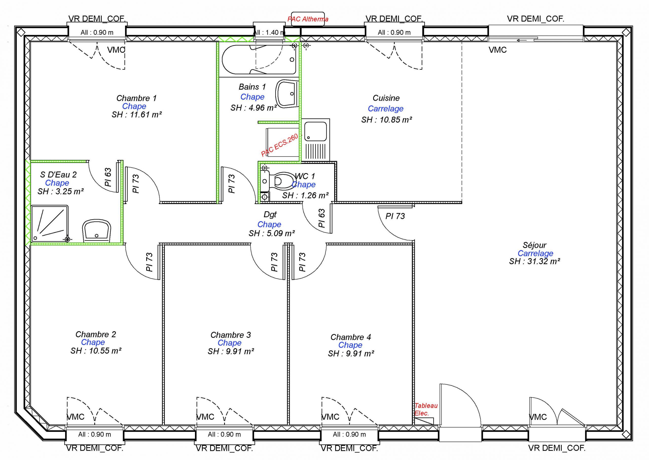 Constructeur maisons individuelles Bayeux-ONE-AXCESS 4CH 98 M²-3