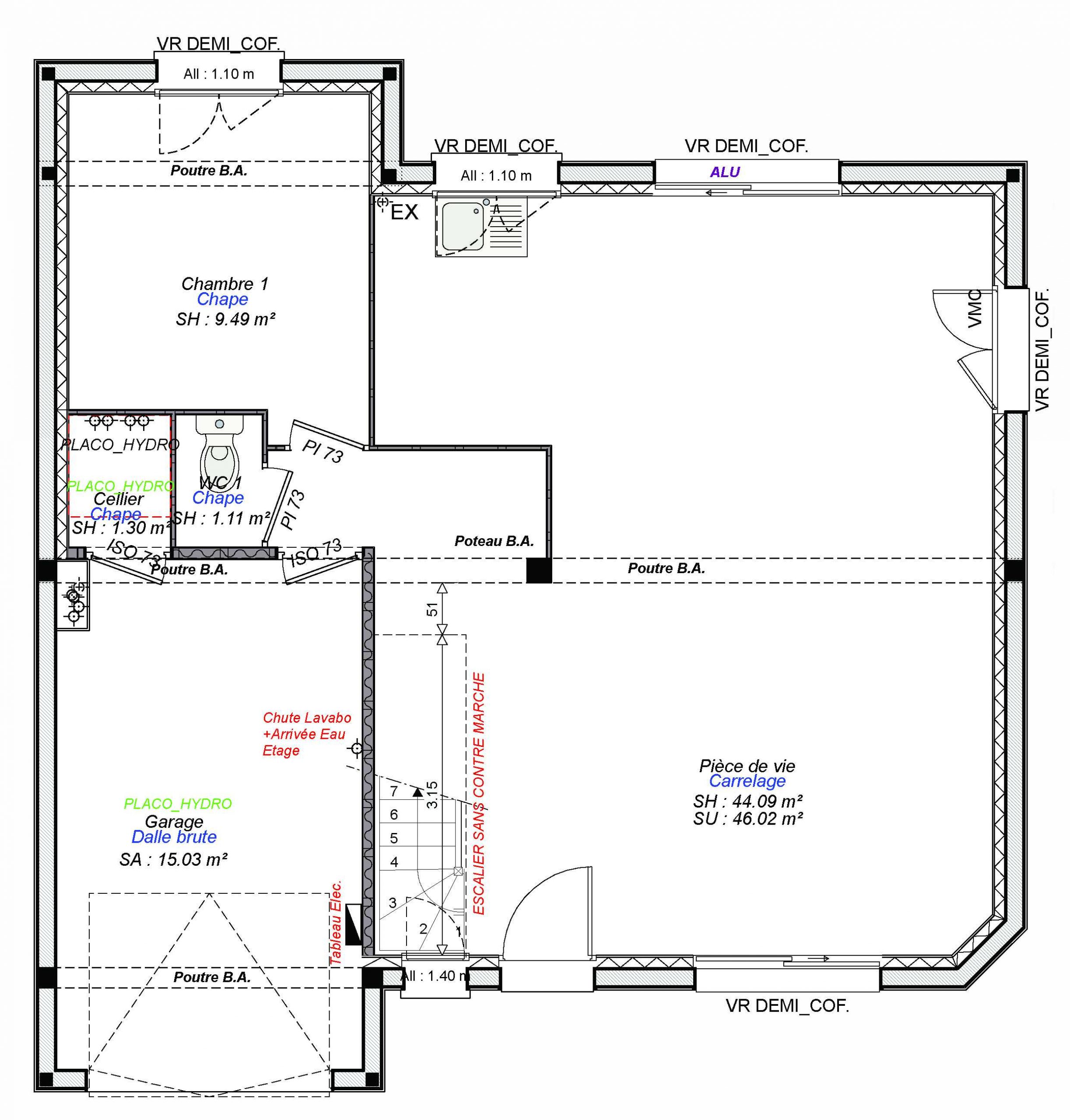 Constructeur maisons individuelles Bayeux-WELCOME-AXCESS 4CH+GI 103 M² (1)- RDC