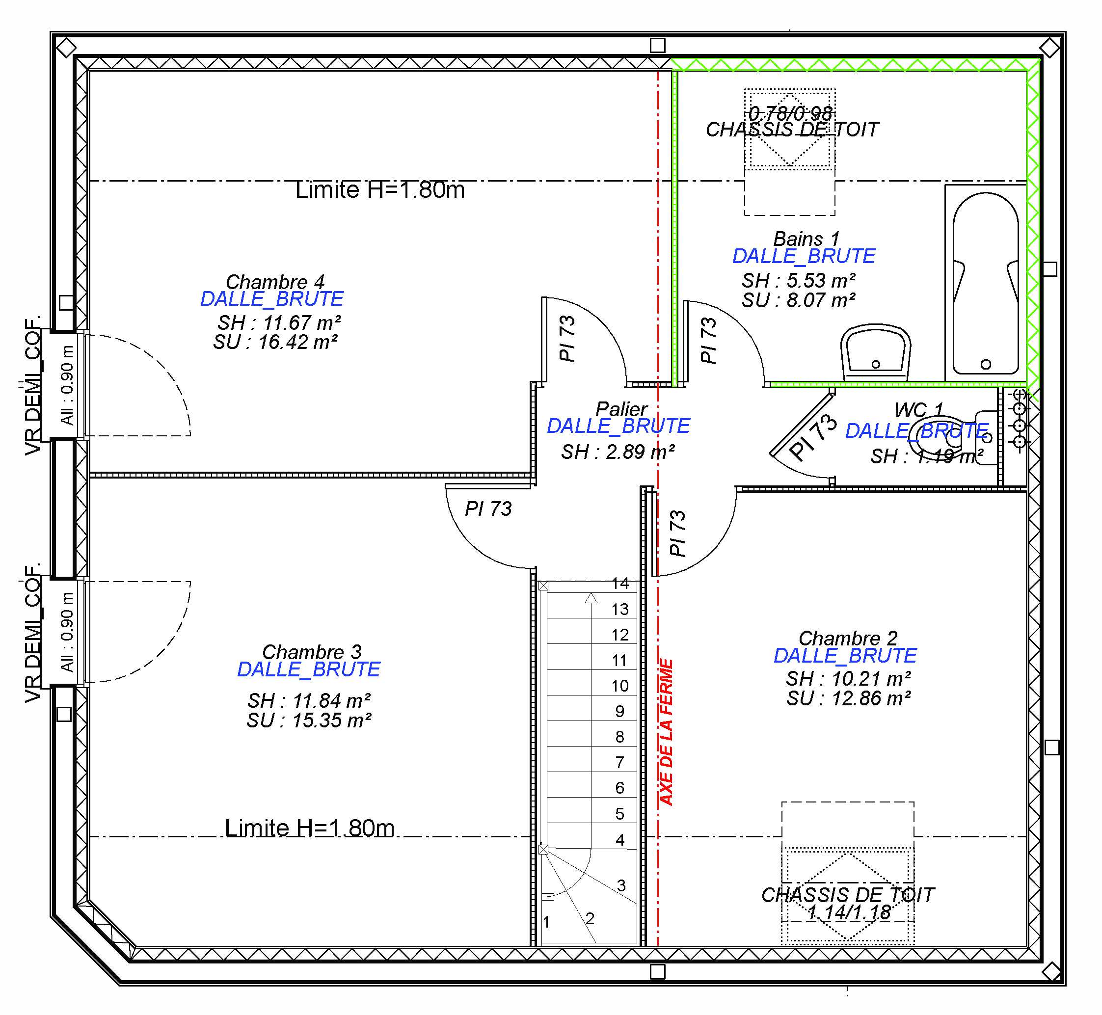 Constructeur maisons individuelles Lisieux-2FAMILY-AXCESS 4CH 101 M²- étage