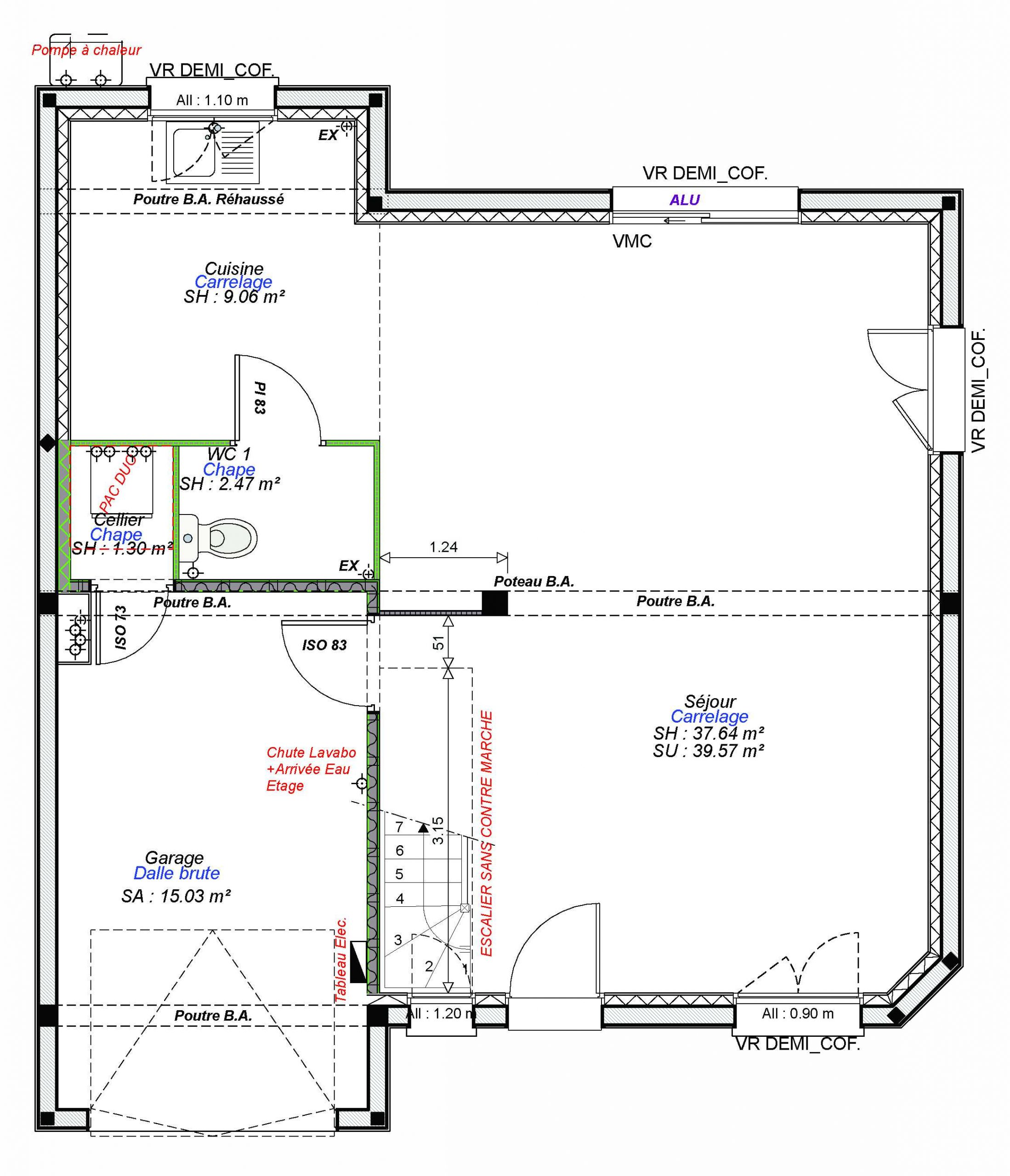 Constructeur maisons individuelles Lisieux-WELCOME-AXCESS 3CH+GI 93 M²- RDC