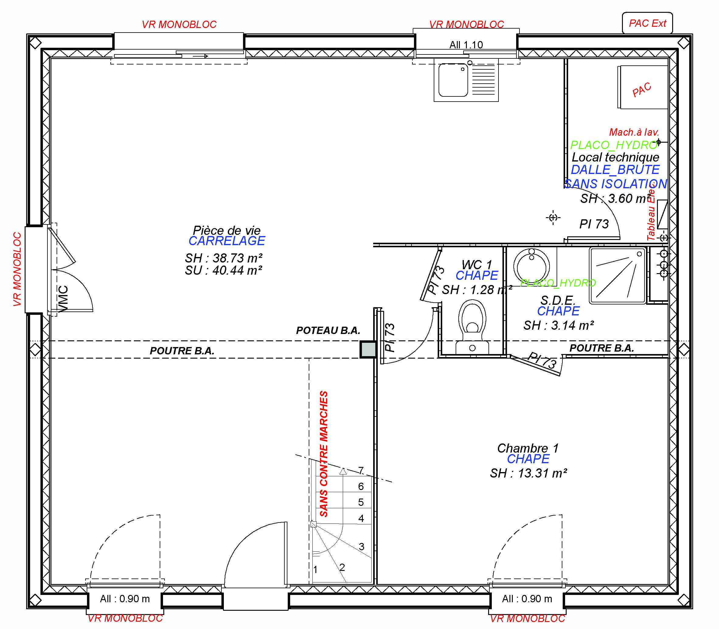 Construction maisons individuelles Bayeux-MARGOT 100 M² RDC