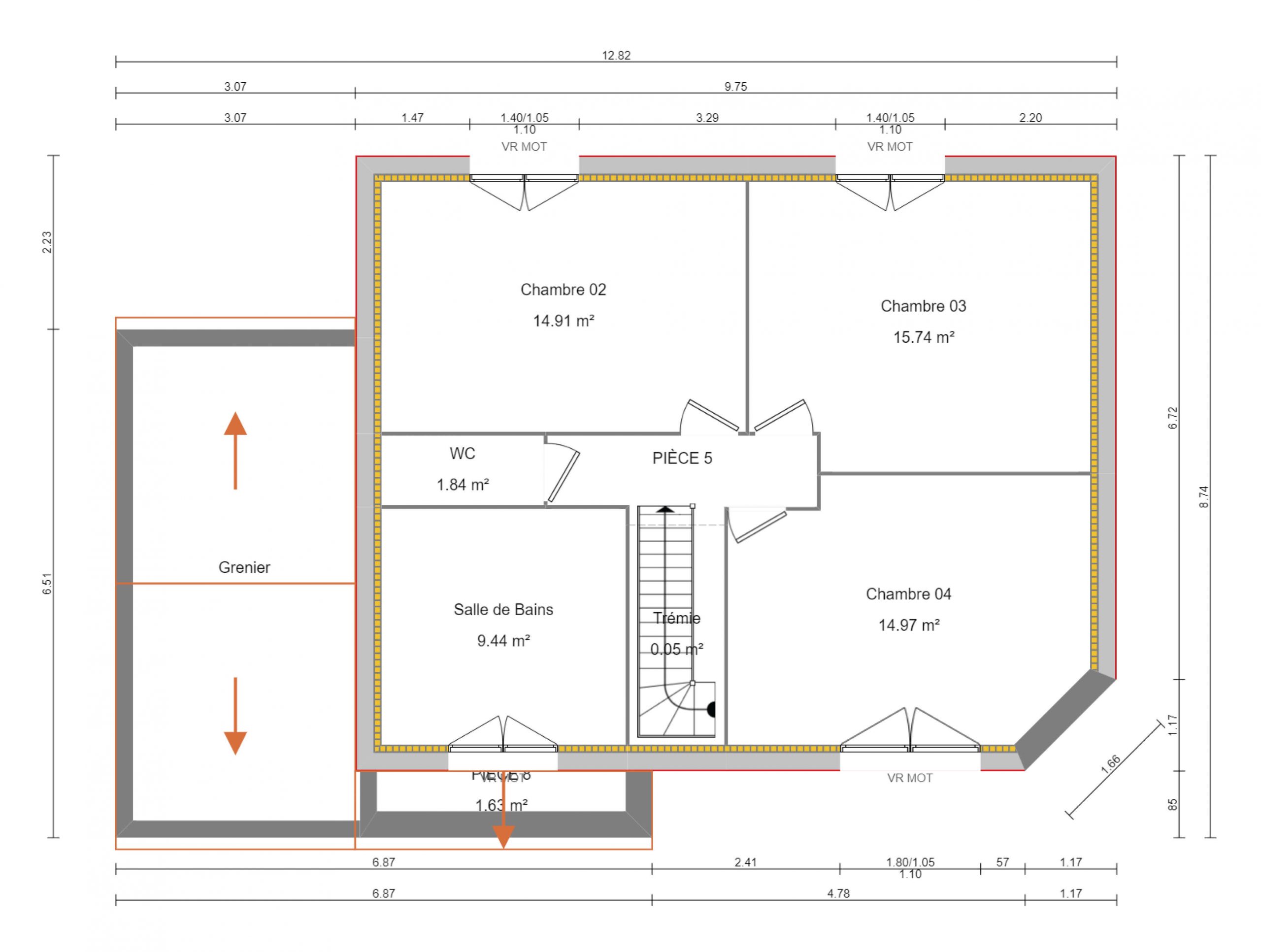 construction-maisons-individuelles-caen-reine-4chambres-125m²-plan-1er etage