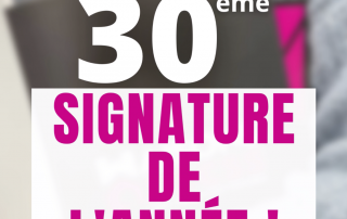 Visuel annonçant la 30ème signature de l'année 2023 à la fin du mois de février seulement !
